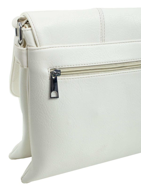 White eco-leather bag with flip