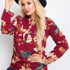 Burgundy plus size blouse Spring