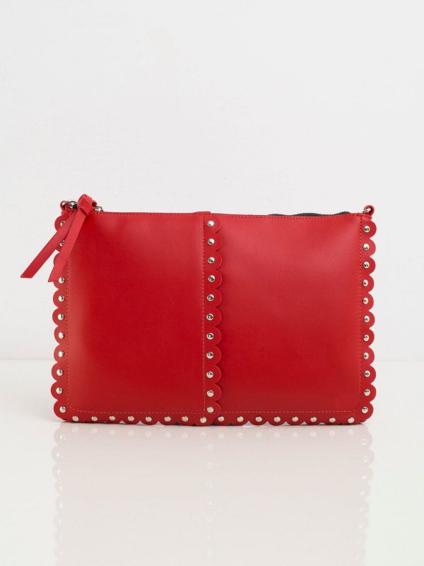 Women's Red Longitudinal Handbag