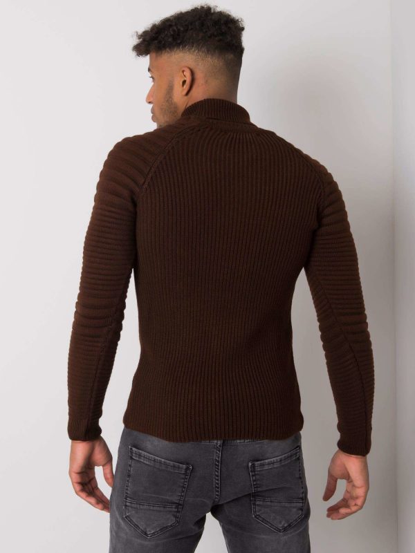 Brown Dylan Turtleneck Men's Sweater