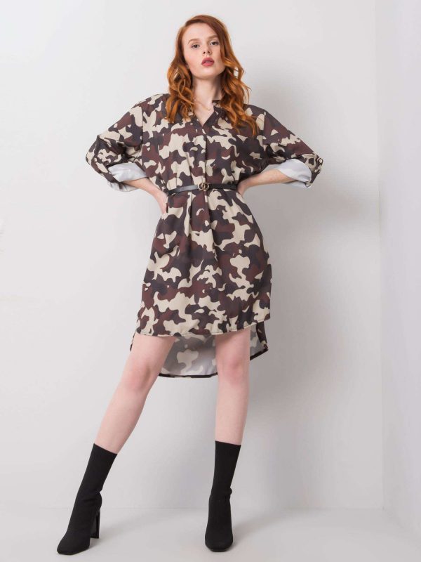 Beige and brown camo dress Blaise