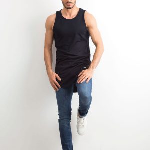 Navy Blue Men's Long Tank Top