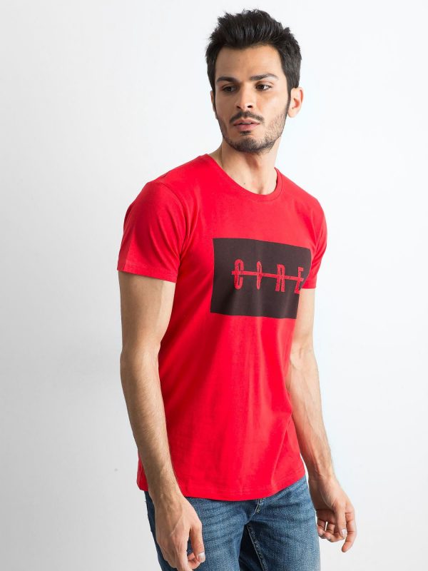 Red Men's Print T-Shirt