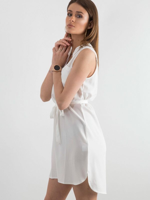 White women's dress with belt