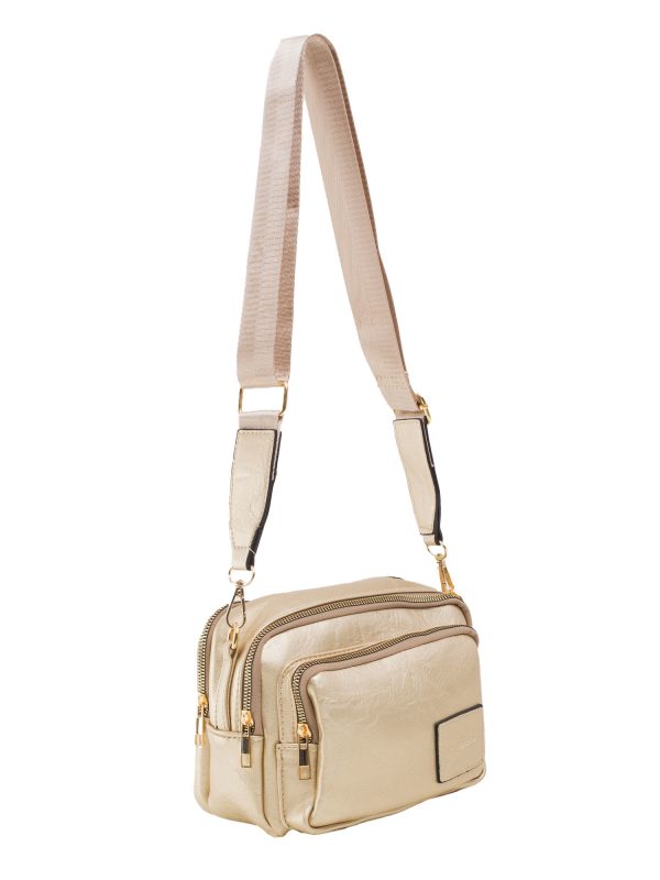 Gold rectangular women's handbag