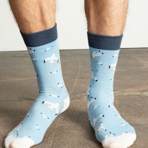 Light Blue Patterned Men's Socks