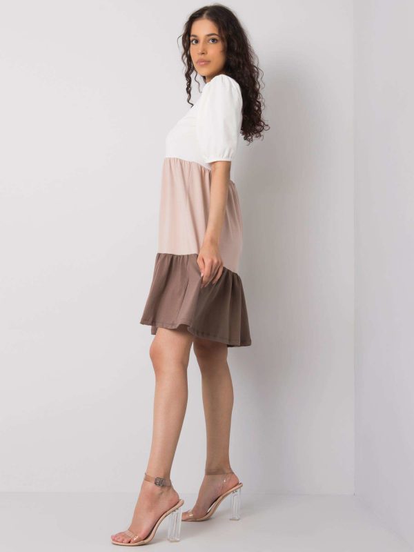 Dark beige casual dress Kylie RUE PARIS