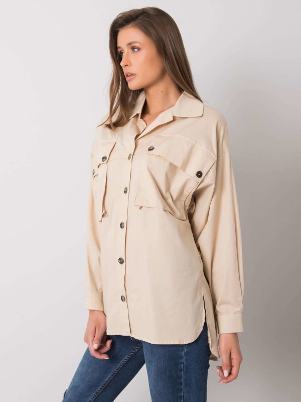 Beige shirt with pockets Elora RUE PARIS