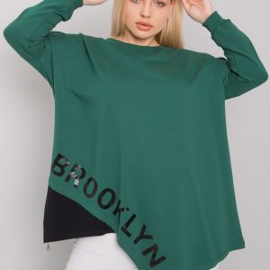 Dark green asymmetrical plus size blouse Exeter