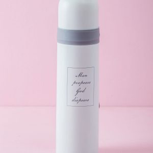 White thermos with inscription