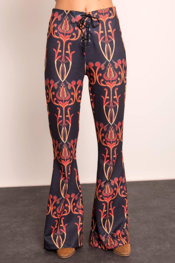 Black trousers with BSL print