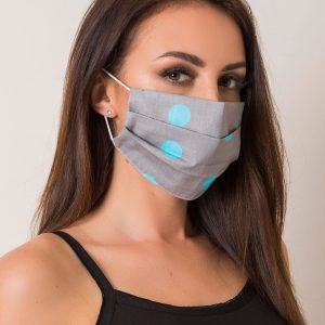 Grey reuse polka polka polka face mask