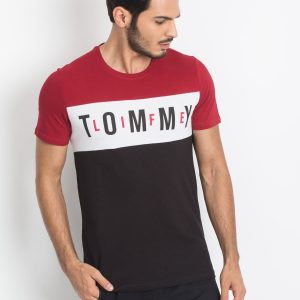 TOMMY LIFE Red & Black Men's T-Shirt