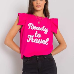 Fuchsia blouse with Beverly print