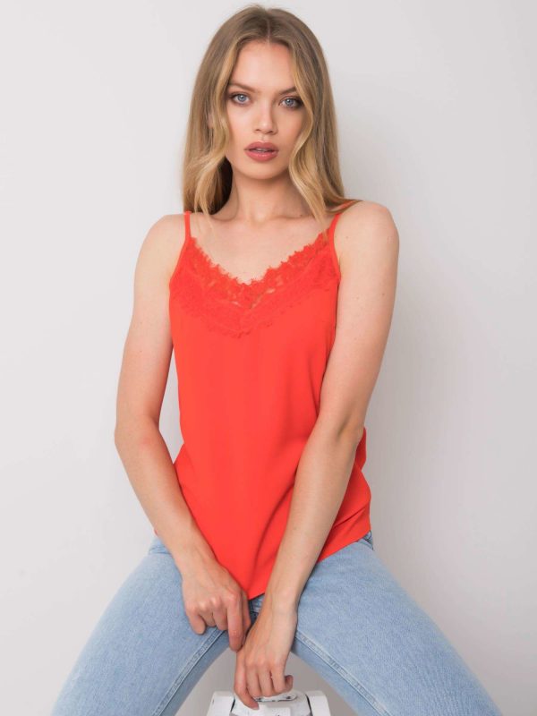 Red top with lace Alenna