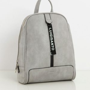 Grey Women's Backpack with Decorative Zipper