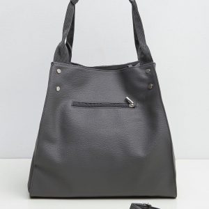 Grey faux leather bag