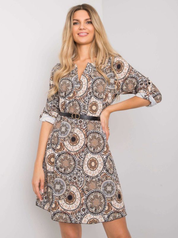 Beige dress with Kaipo patterns