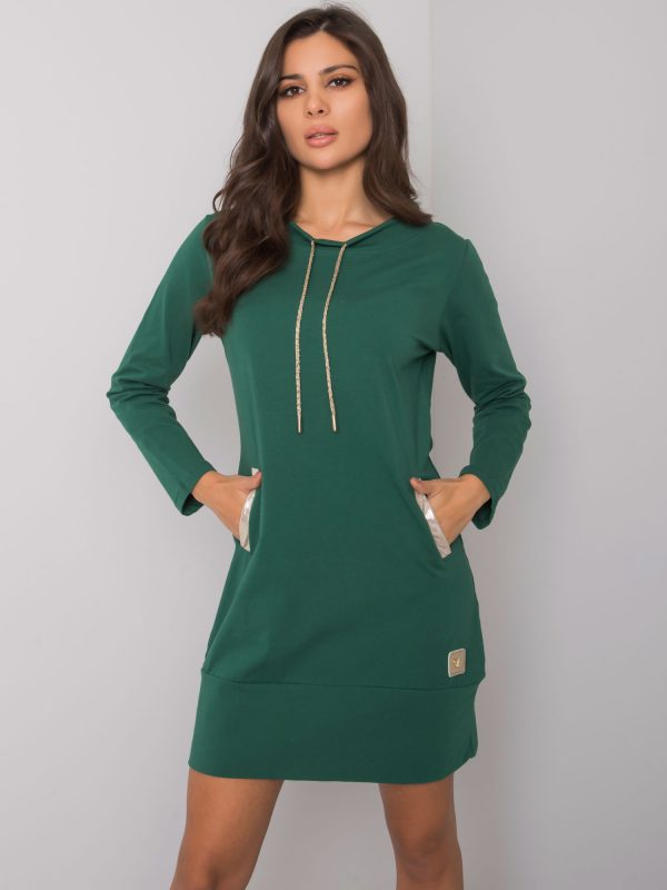 Holly's dark green dress