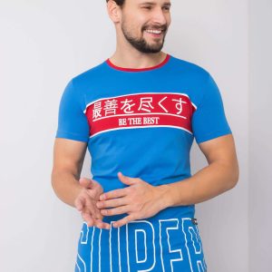 Blue t-shirt for men with print Luca