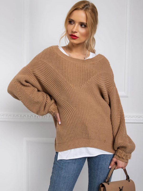 BY O LA LA Light brown women's sweater