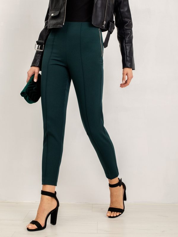 RUE PARIS Dark green Cassie pants