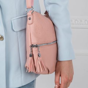 Light pink eco leather handbag