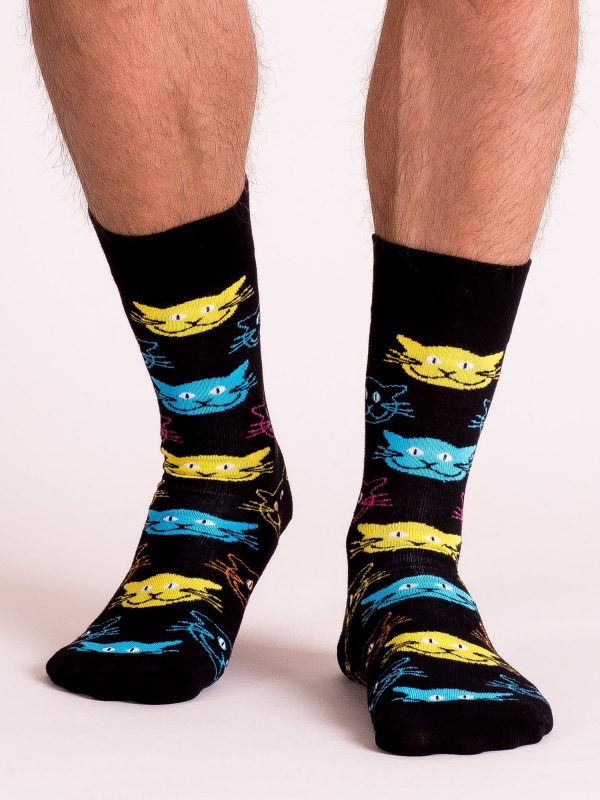 Black men's socks in cats