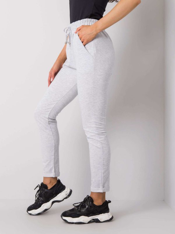 Light grey melange pants Cadence