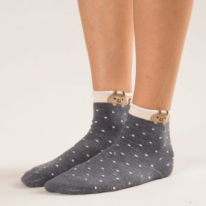 Dark grey polka dot socks 3-pack