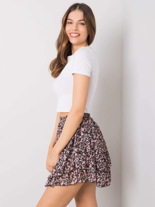 Black Elize Floral Skirt