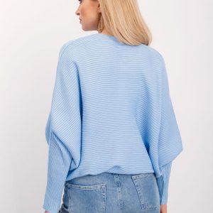 RUE PARIS Light Blue Sweater Pose