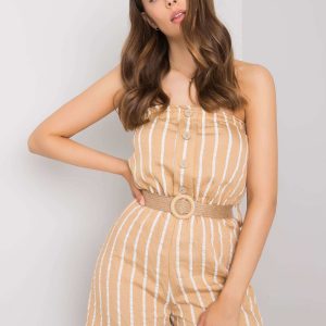 Beige and white striped jumpsuit Soledad RUE PARIS