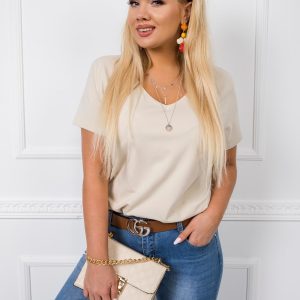 Beige T-shirt plus size Josie