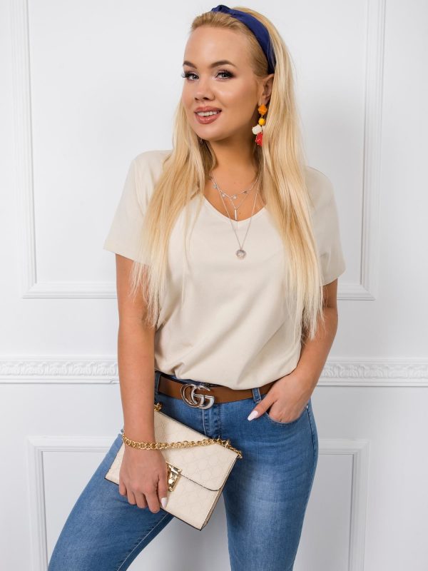 Beige T-shirt plus size Josie