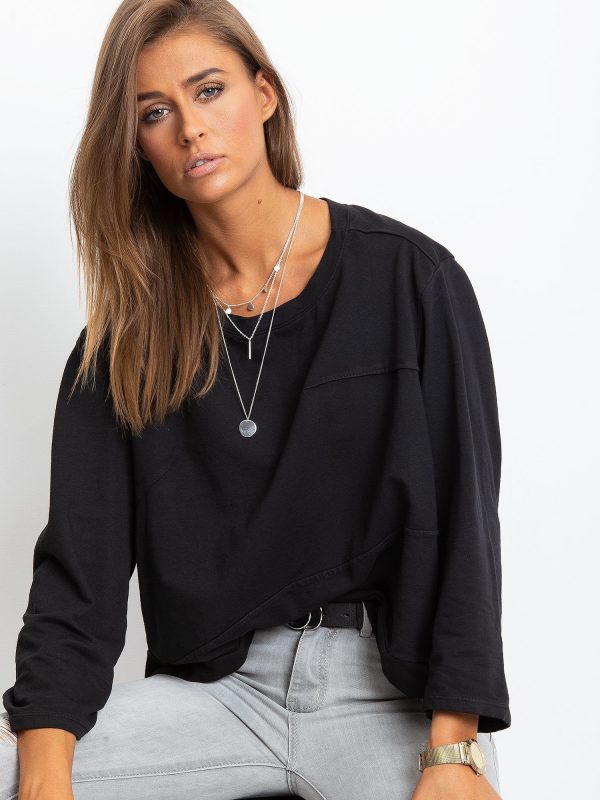 Black Oversize Cotton Sweatshirt