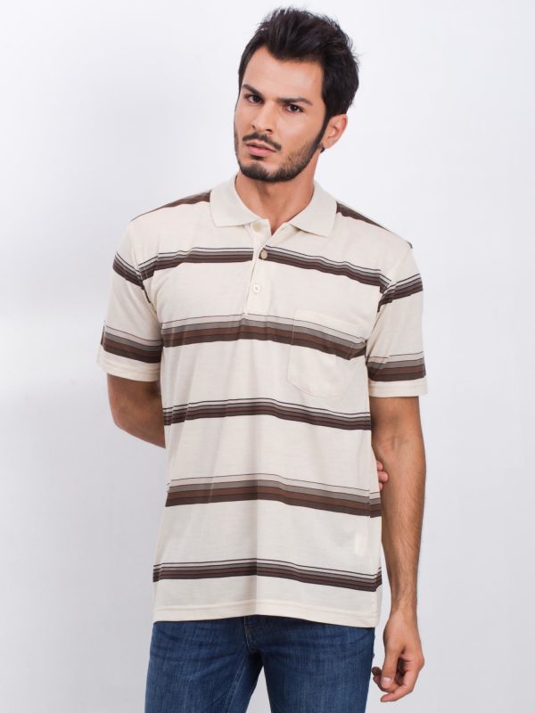 Beige Men's Polo Shirt Restrained