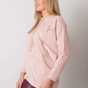 Diarra Dirty Pink Plus Size Long Sleeve Blouse