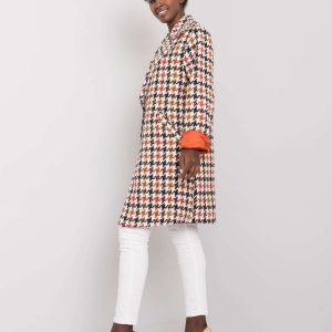 White-brown women's coat Jazmyn RUE PARIS