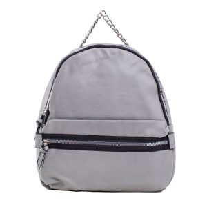 Grey backpack with outer pocket