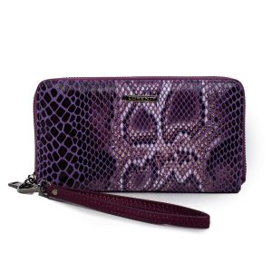 Purple Leather Wallet With Animal Designs