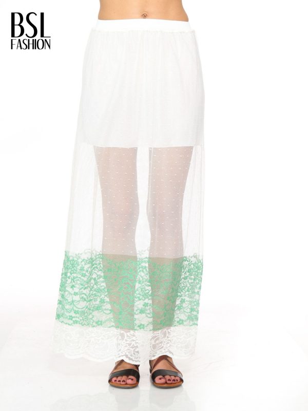 White transparent maxi skirt