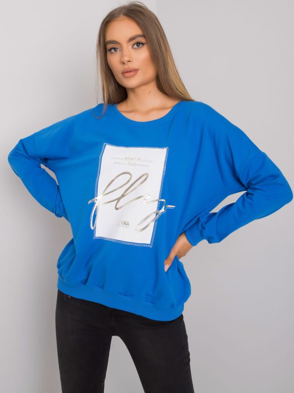 Dark blue Salisbury print sweatshirt for women