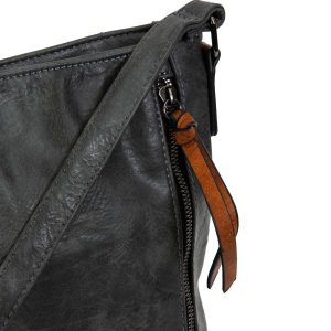 Dark grey imitation leather bag