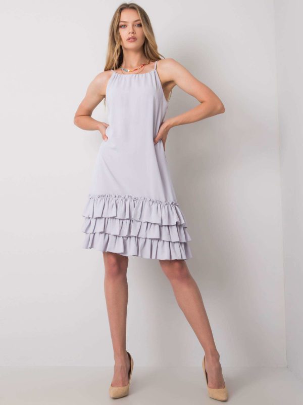 Light grey ruffle dress Routh PARIS