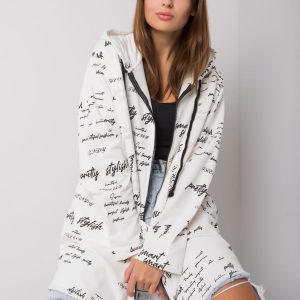 Ecru Patterned Hoodie Safiya