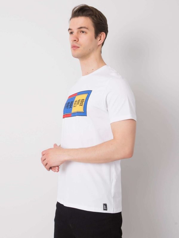 White T-shirt for men with print by Tucker LIWALI