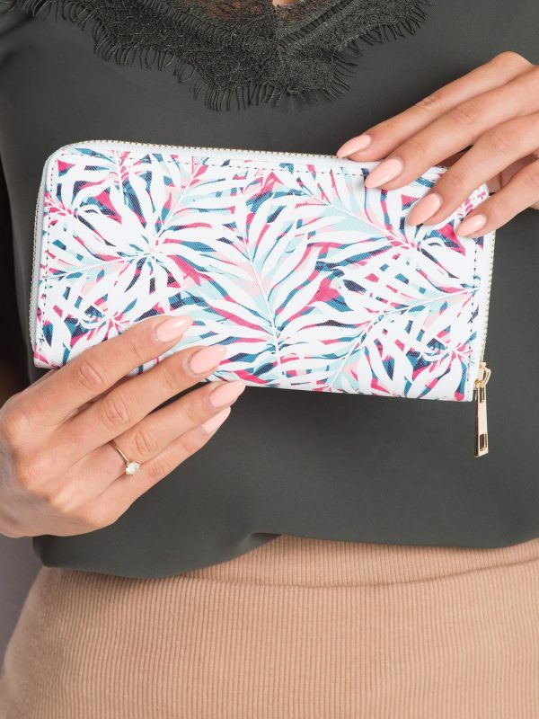 White Women's Wallet in Vegetable Patterns