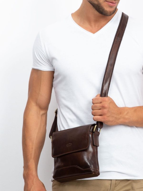 Dark Brown Men's Messenger Bag