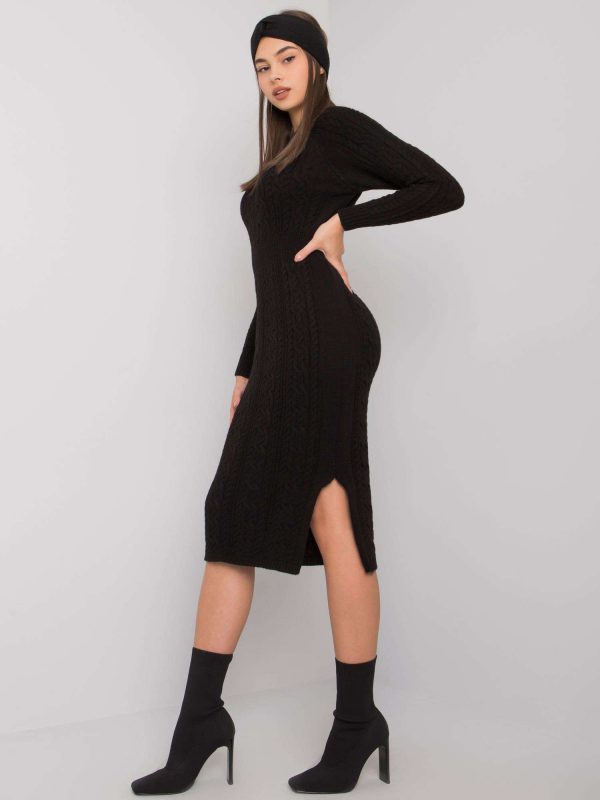 Ellada RUE PARIS black knit dress